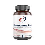 Supplement bottle labeled 'Hepatatone Plus' by Designs for Health on a white background