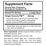 A list of the ingredients including ip-6, Beta Glucan, PRP, Colostrum