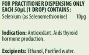 Text describing the ingredients: Selenium (as Selenomethionine).