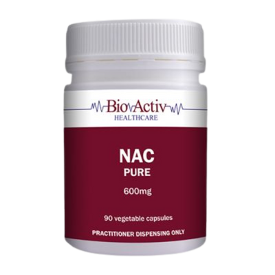 A Supplement container with the name NAC Pure by Bio-Activ.