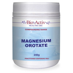 A Supplement container with the name Magnesium Orotate by Bio-Activ.