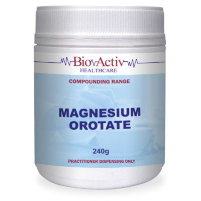 A Supplement container with the name Magnesium Orotate by Bio-Activ.
