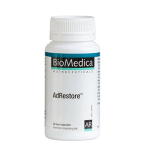 A Supplement container with the name AdRestore by BioMedica