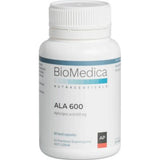 A Supplement container with the name ALA 600 by BioMeica.