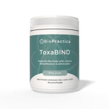 A Supplement container with the name ToxaBIND y Bio-Practica