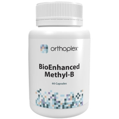 A Supplement container with the name BioEnhanced Methyl-B by Orthoplex White