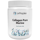 A Supplement container with the name Collagen Pure Marine by Orthoplex White.