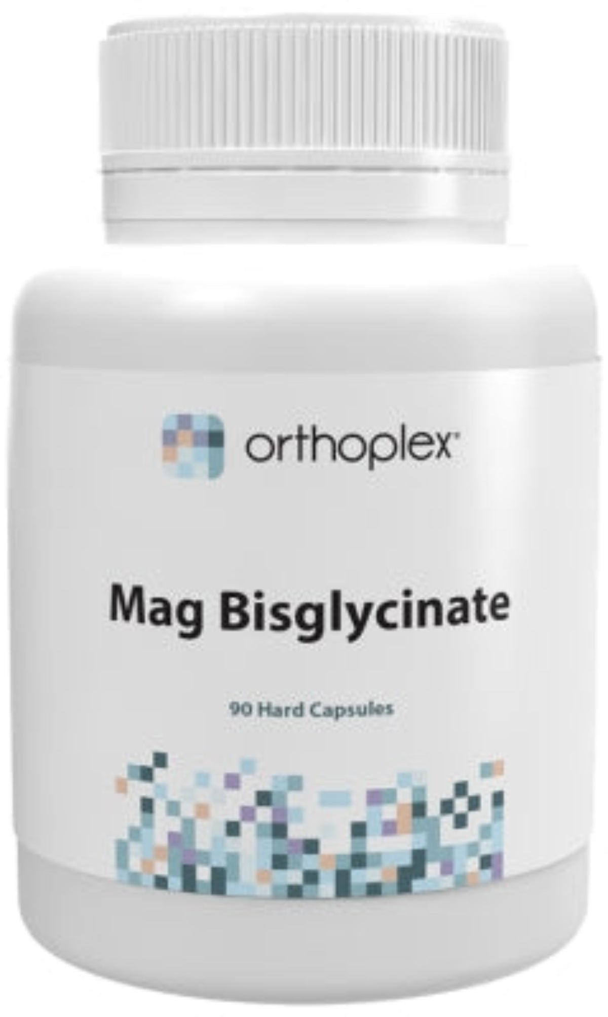 A Supplement container with the name Mag Bisglycinate by Orthoplex. 