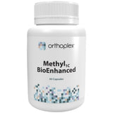 A Supplement container with the name Methyl 1c BioEnhanced by Orthoplex White.