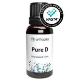 A Supplement bottle with the name Pure D by Orthoplex White 
