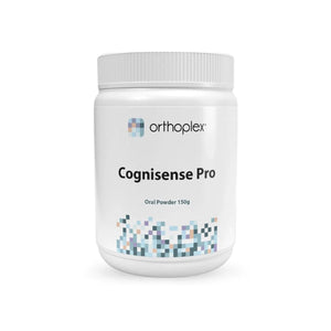 A Supplement container with the name  Cognisense Pro by Orthoplex