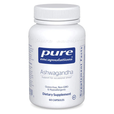 A Supplement container with the name Ashwangdha by Pure Encapsulations.