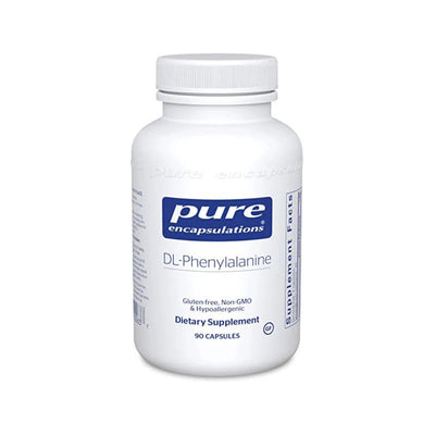 A Supplemet container with the name DL-Phenylalanine by Pure Encapsulations.