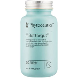 A Supplement container with the name BettergutPre - and Postbiotic by Phytoceutics.