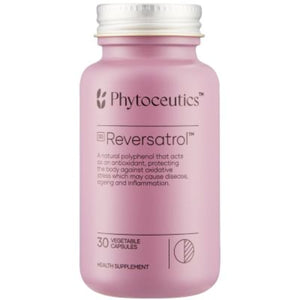 A Supplement container with the name Reversatrol by Phytoceutis.