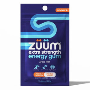 A Supplement container with the name Zuum energy gum (Arctic Mint) by Zuum Energy Gum