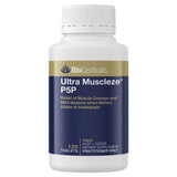 A Supplement container with the name Ultra Muscleze P5P by BioCeuticals.