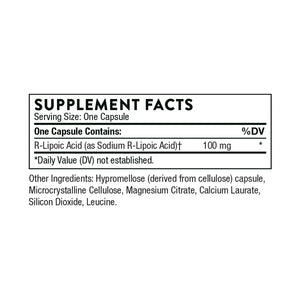 Ingredients including R-Lipoic acid sodium.