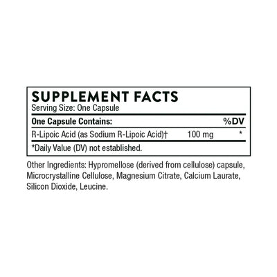 Ingredients including R-Lipoic acid sodium.