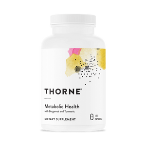 A Supplement container with the name Metabolic Health with Bergamot and Turmeric by Thorne.