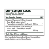 Text describing the ingredients: Bergamot Phytosome, Curcumin Phytosome.