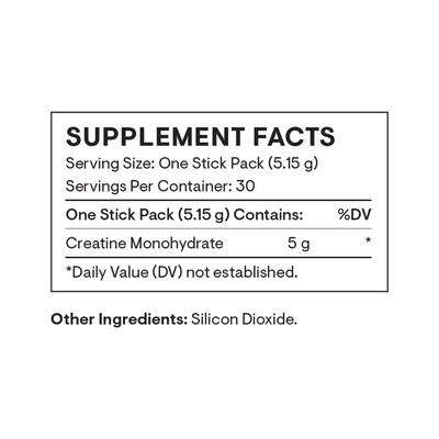 Ingredients: Creatine Monohydrate.
