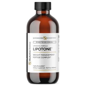 A Supplement container with the name Lipotone by Quicksilver.