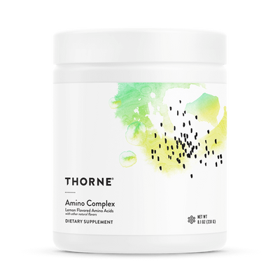 A Supplement container with the name Amino Complex - Lemon by Thorne.