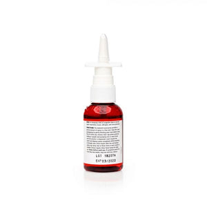 Supplement facts for MAX Nasal Spray 45ml listing ingredients including Xylitol, Aloe Vera, Grapefruit, Sodium